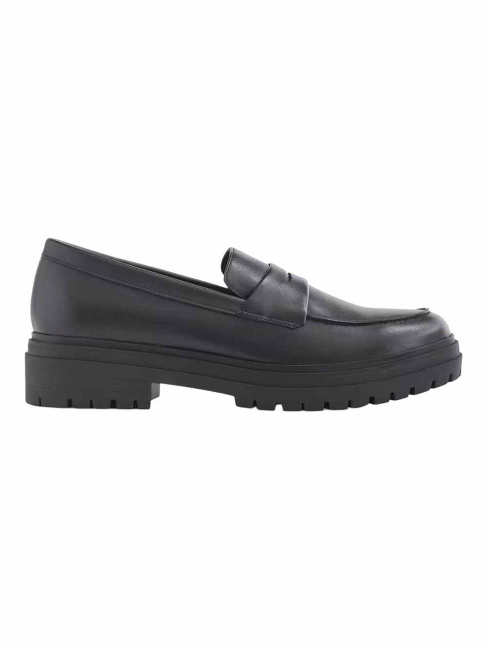 Quince Italian Leather Lug Sole Penny Loafers Black Size 7